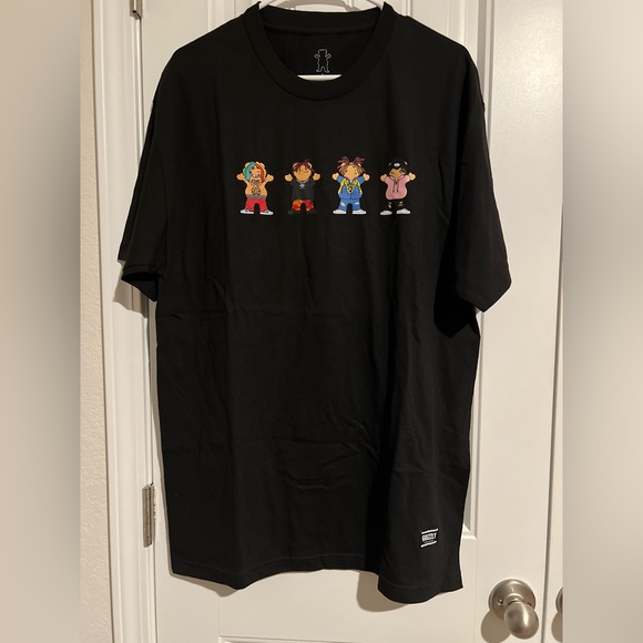 Grizzly Griptape Rapper NineSix 96 Black Mens Cotton T-Shirt - Picture 1 of 9